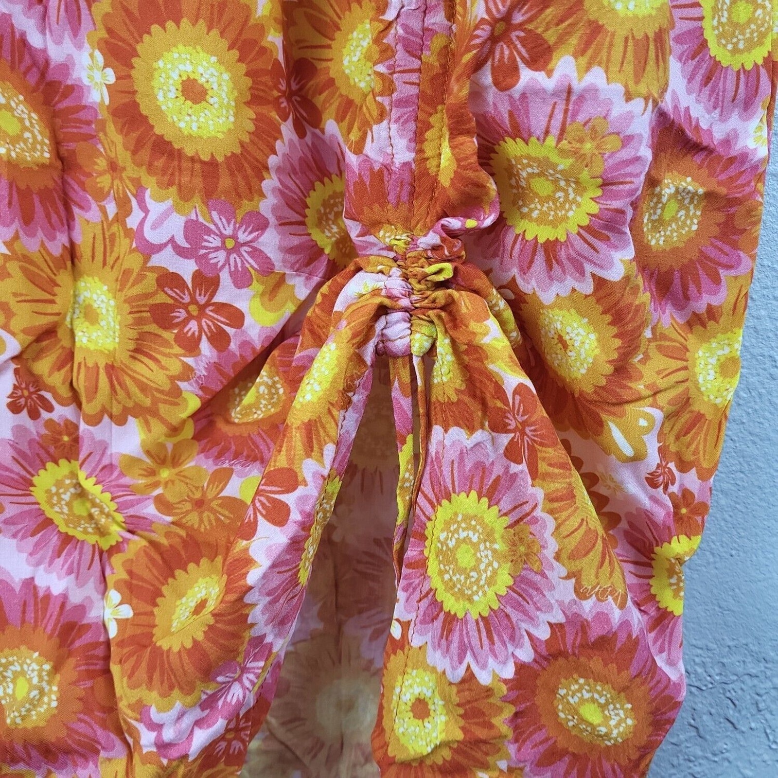 Vdm The Label Womens Orange Pink Drawstring Front Cover Swim Skirt Size Medium — image 4 of 5